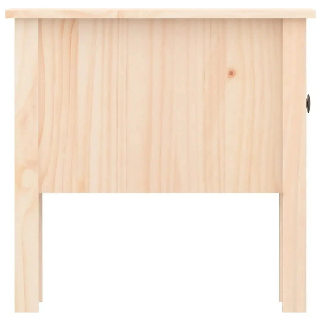 Solid Wood Pine Side Table with Drawer Storage Brown 50x50x49cm End Table
