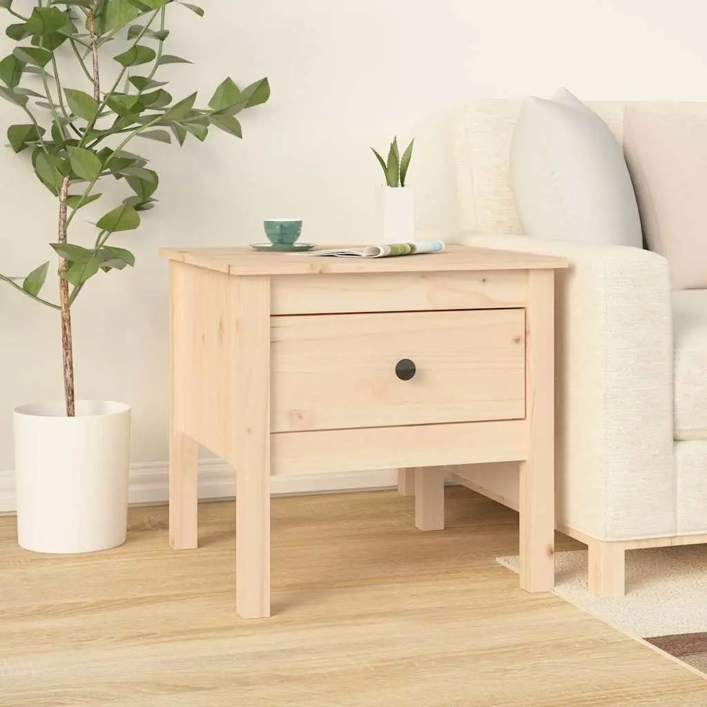 Side Tables Set of 2 Solid Wood Pine End Table Drawer Storage Living Room