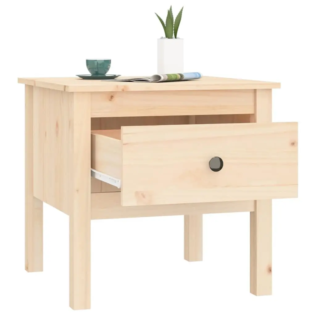 Side Tables Set of 2 Solid Wood Pine End Table Drawer Storage Living Room