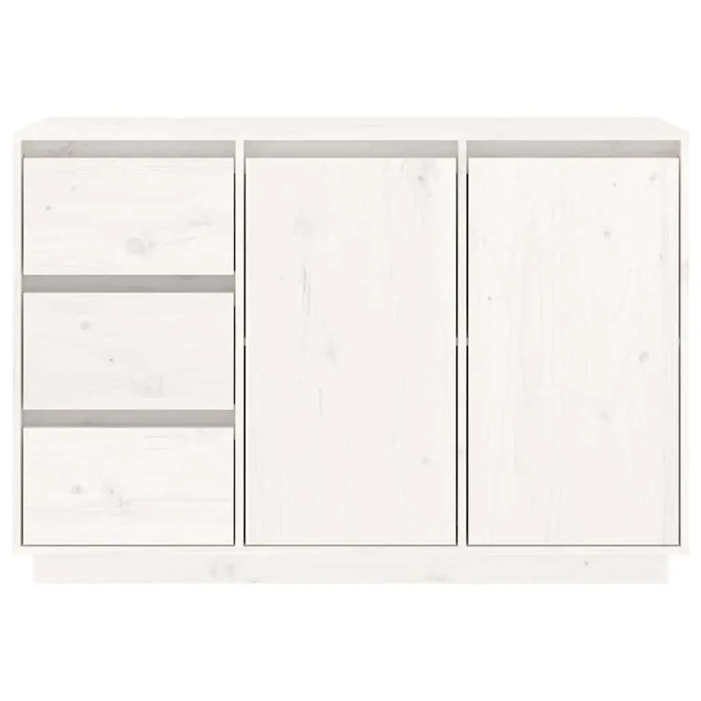 Solid Pine Wood Sideboard White Storage Cabinet 2 Doors 3 Drawers Living Room