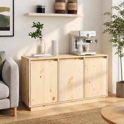 Sideboard 111x34x60 cm Brown Solid Wood Pine Storage Cabinet Cupboard Furniture