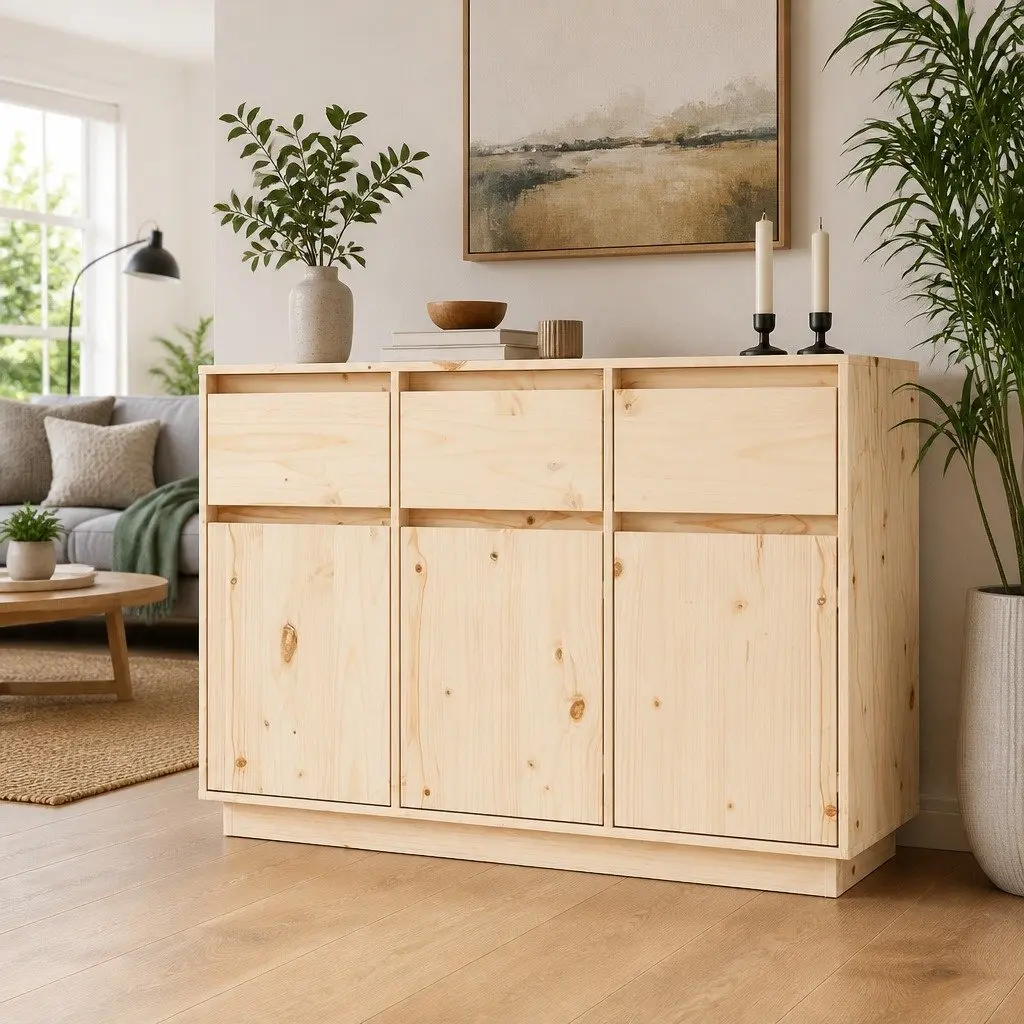 Solid Pine Wood Sideboard