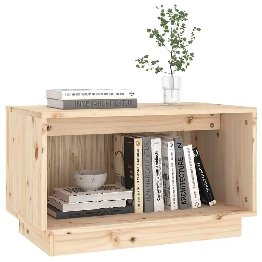 Solid Pine Wood TV Cabinet 60x35x35 cm Brown Storage Unit for Living Room Furniture