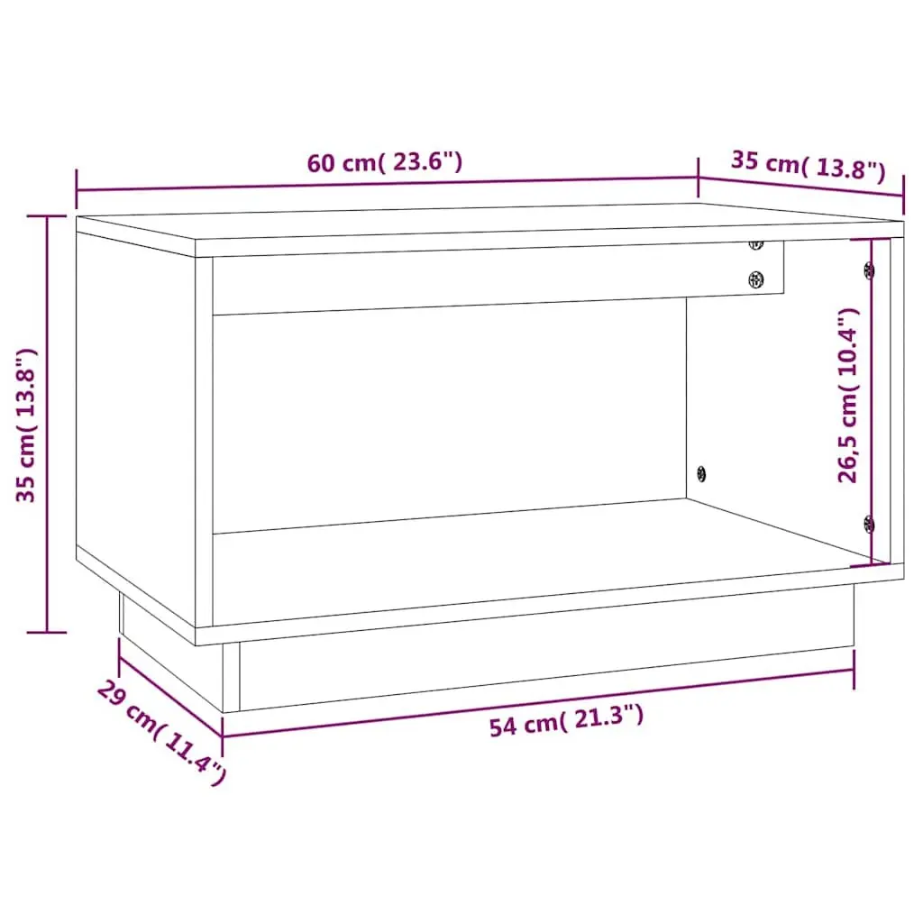 Solid Pine Wood TV Cabinet 60x35x35 cm Brown Storage Unit for Living Room Furniture