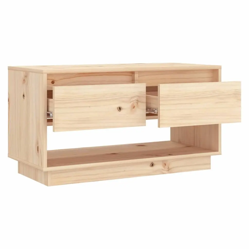 TV Cabinet 74x34x40 cm Solid Pine Wood with Drawers Storage Unit Brown