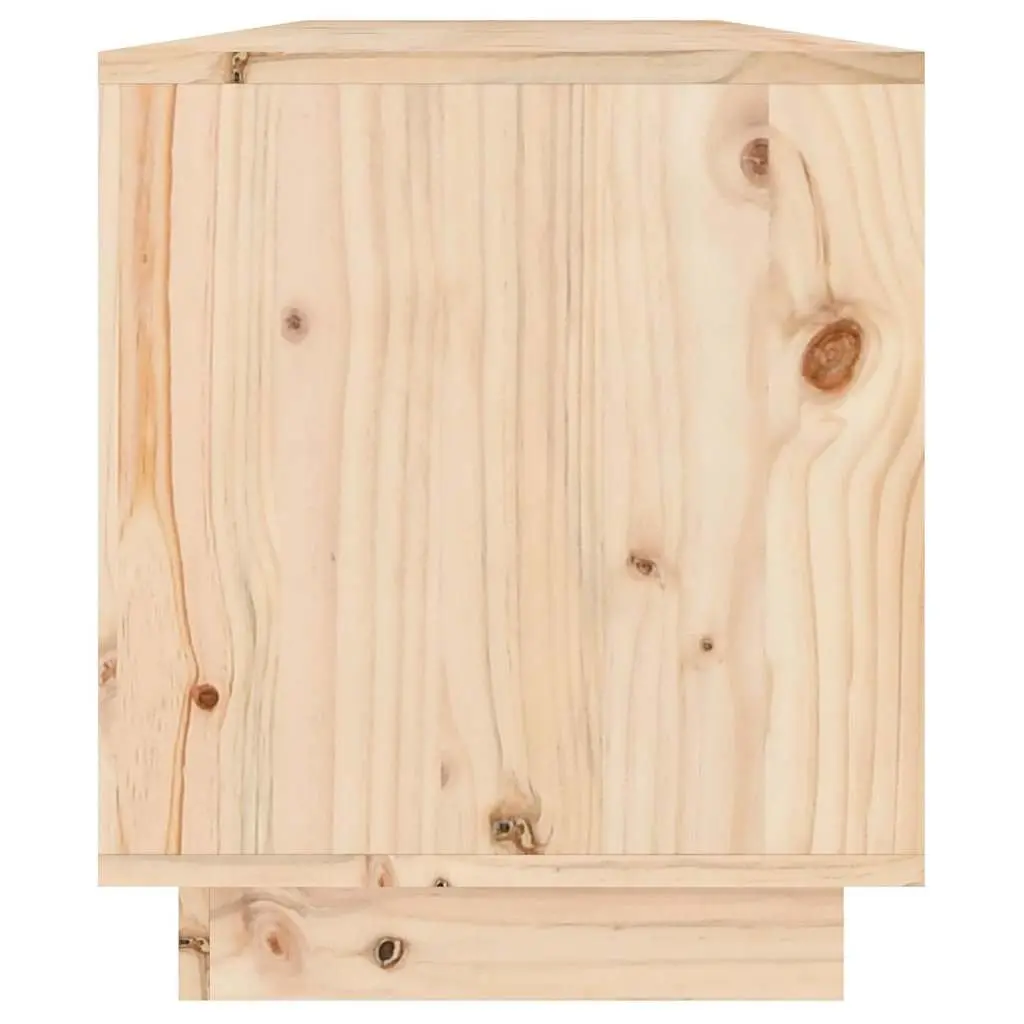TV Cabinet 110.5x34x40 cm Solid Pine Wood With Drawers Storage Unit Brown