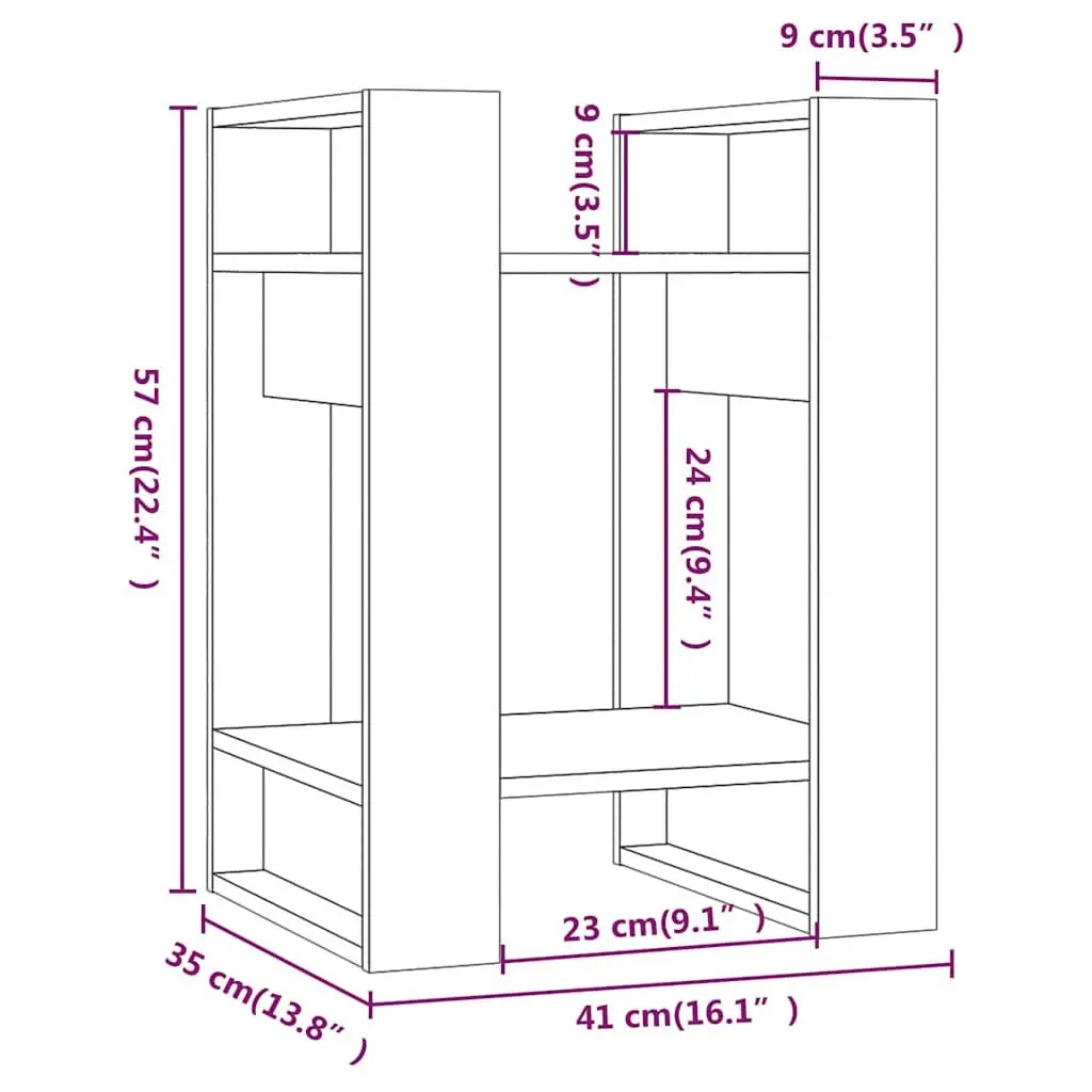 Solid Wood Pine Book Cabinet Room Divider 41x35x57cm