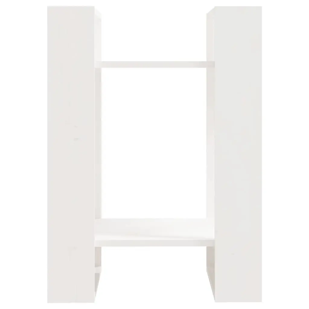 Book Cabinet Room Divider White Solid Pine Wood 41W x 35D x 57H cm