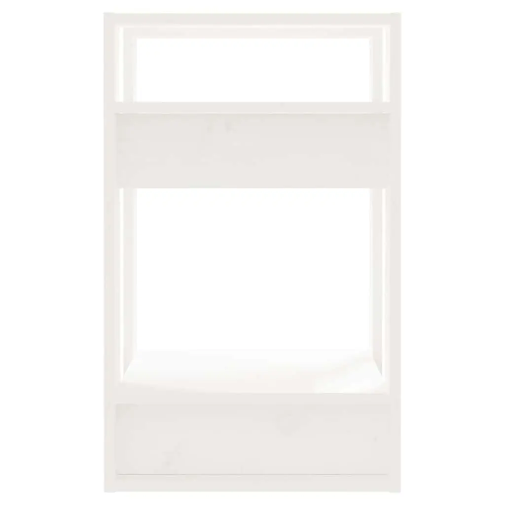 Book Cabinet Room Divider White Solid Pine Wood 41W x 35D x 57H cm