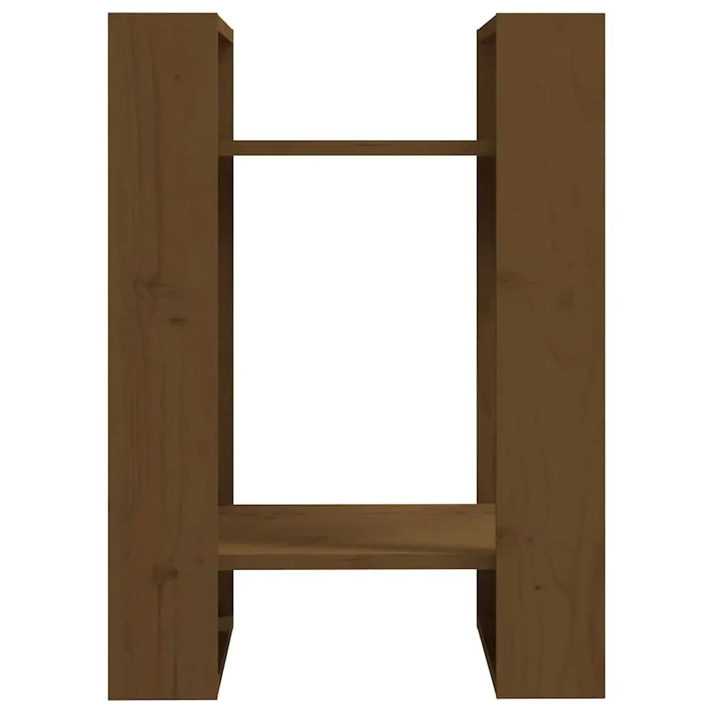Solid Wood Pine Book Cabinet Room Divider Honey Brown 41x35x57cm