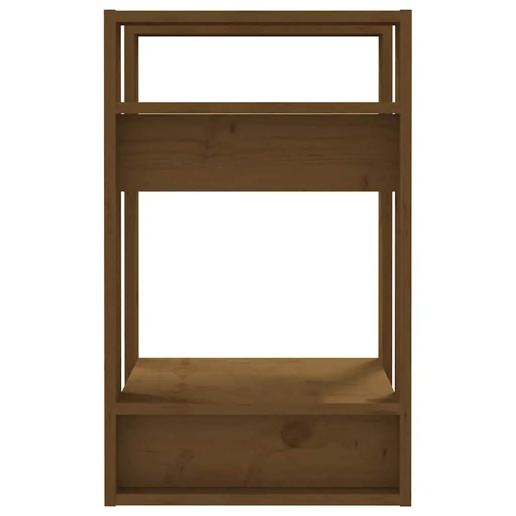 Solid Wood Pine Book Cabinet Room Divider Honey Brown 41x35x57cm