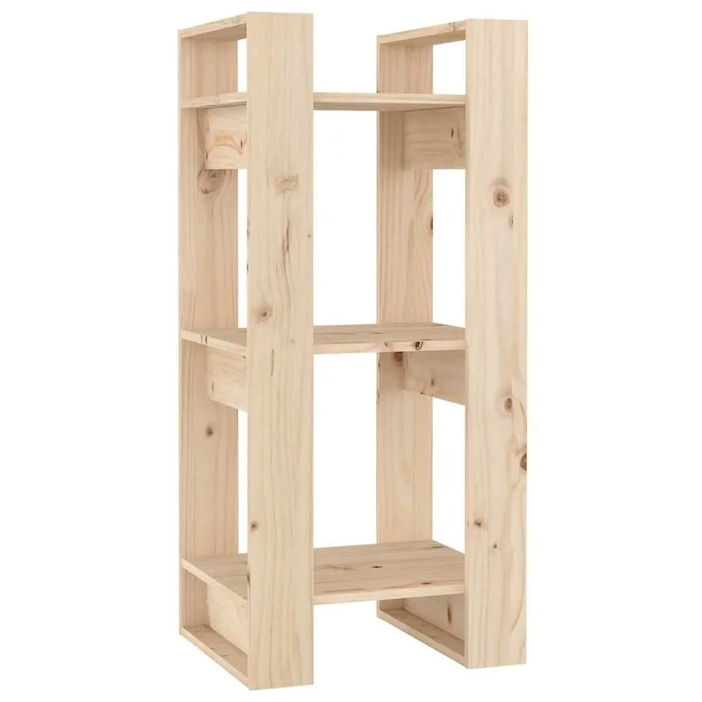 Pine Wood Room Divider Book Cabinet Natural Finish 41x35x91cm Brown