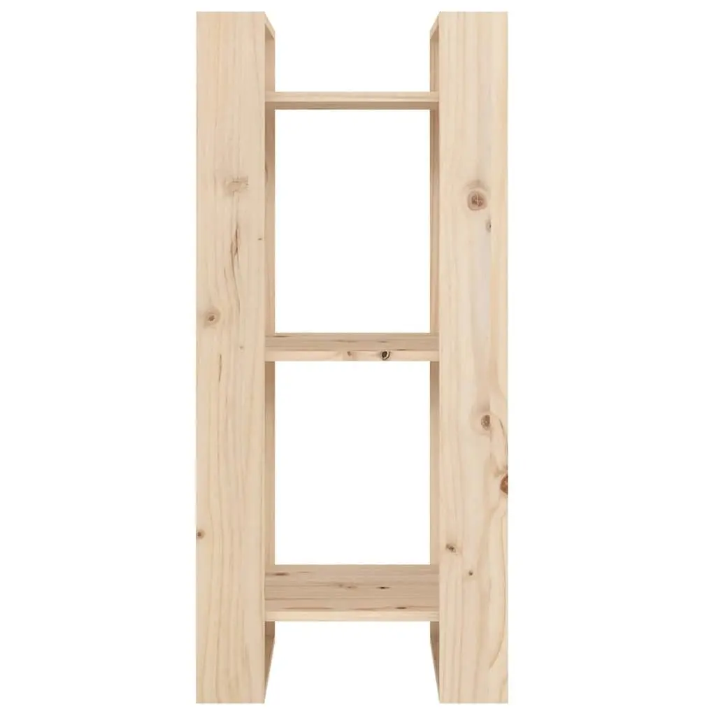 Pine Wood Room Divider Book Cabinet Natural Finish 41x35x91cm Brown