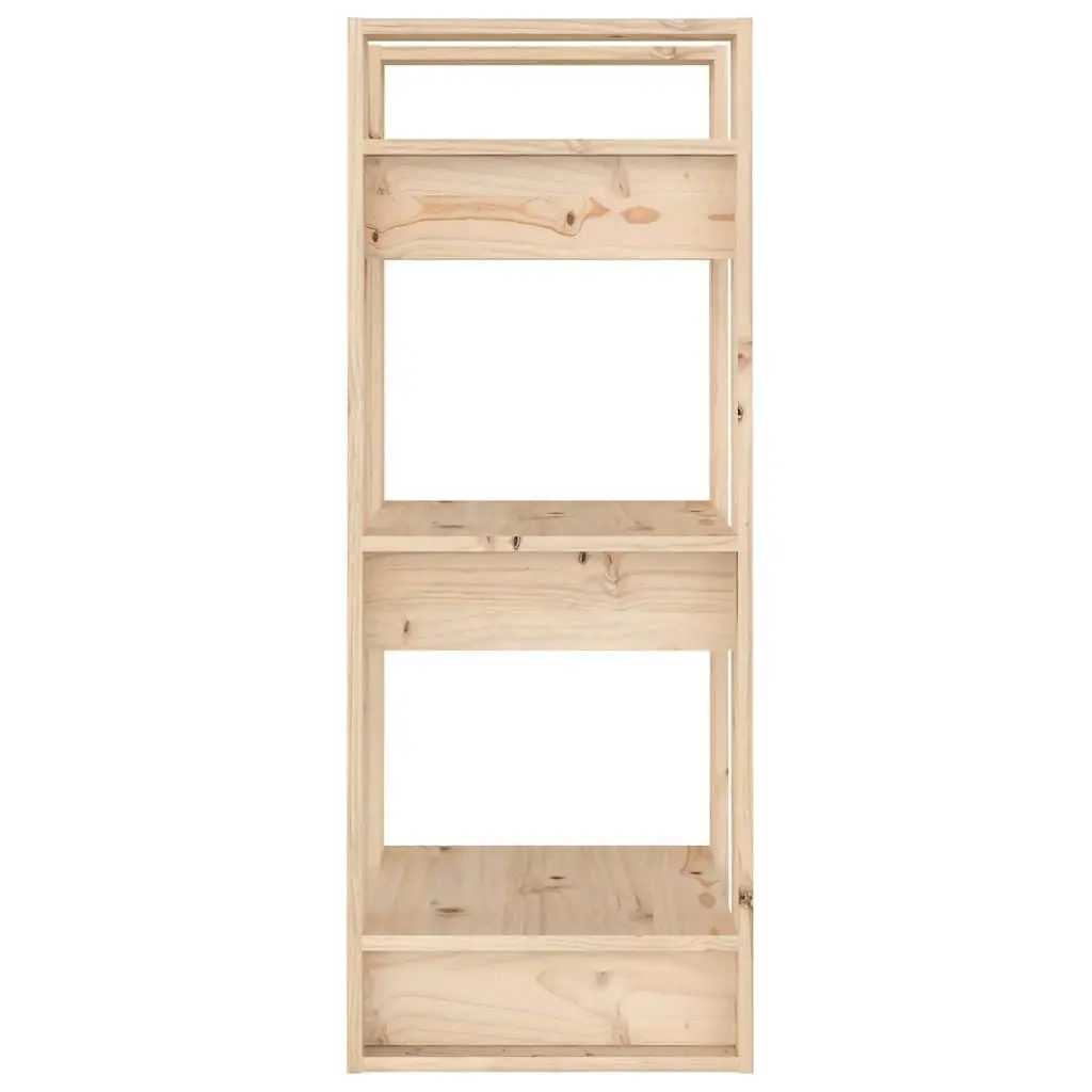 Pine Wood Room Divider Book Cabinet Natural Finish 41x35x91cm Brown