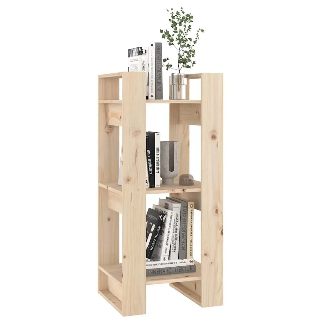 Pine Wood Room Divider Book Cabinet Natural Finish 41x35x91cm Brown