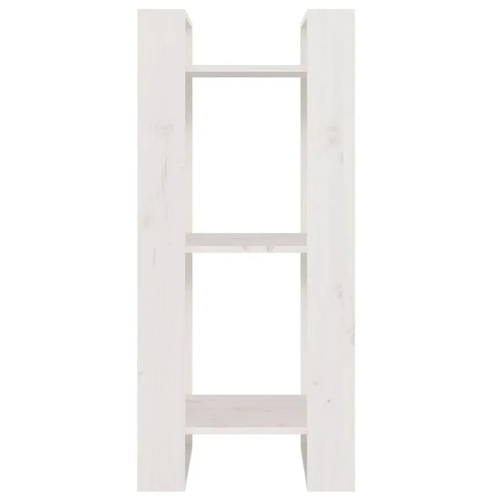 Book Cabinet Room Divider White Solid Pine Wood 41 x 35 x 91 cm