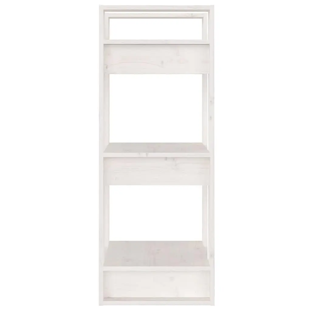 Book Cabinet Room Divider White Solid Pine Wood 41 x 35 x 91 cm