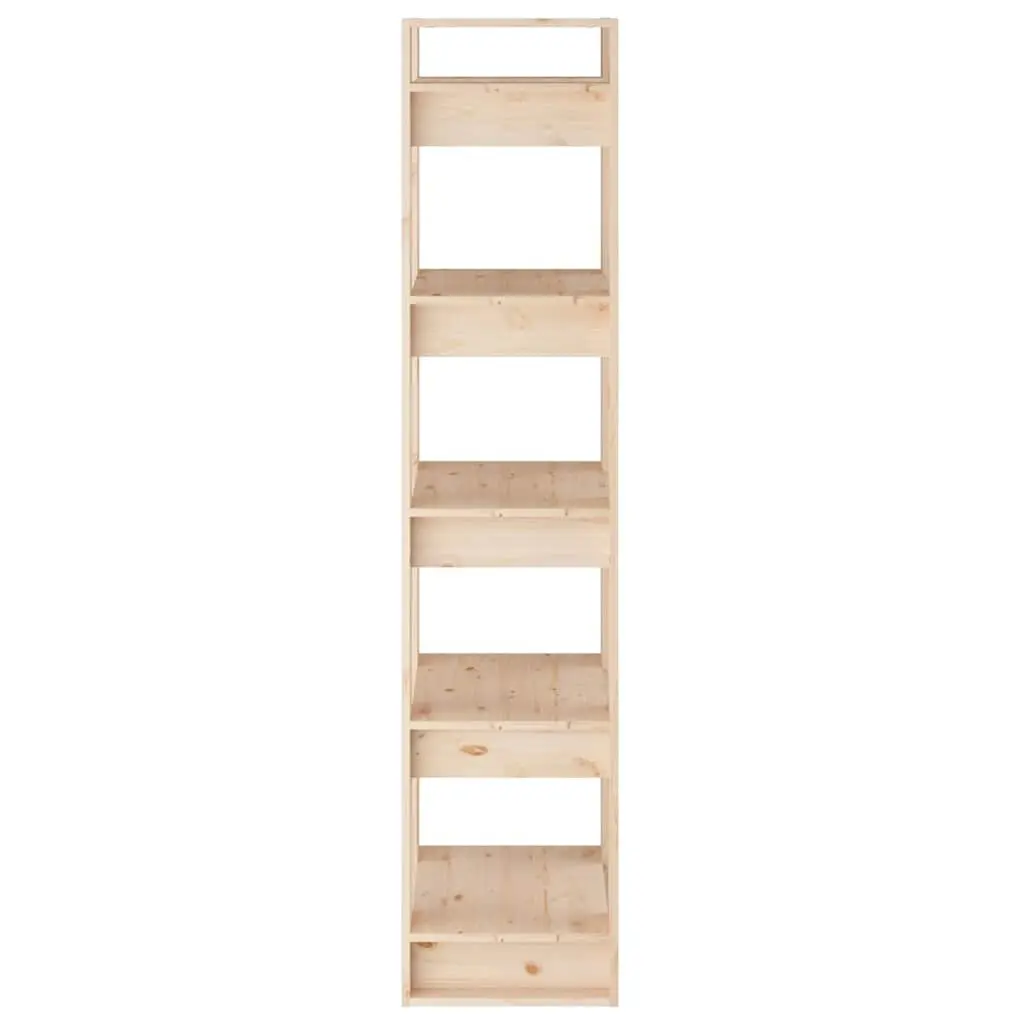 Book Cabinet Room Divider 41x35x160cm Solid Pinewood Bookshelf Organiser Brown