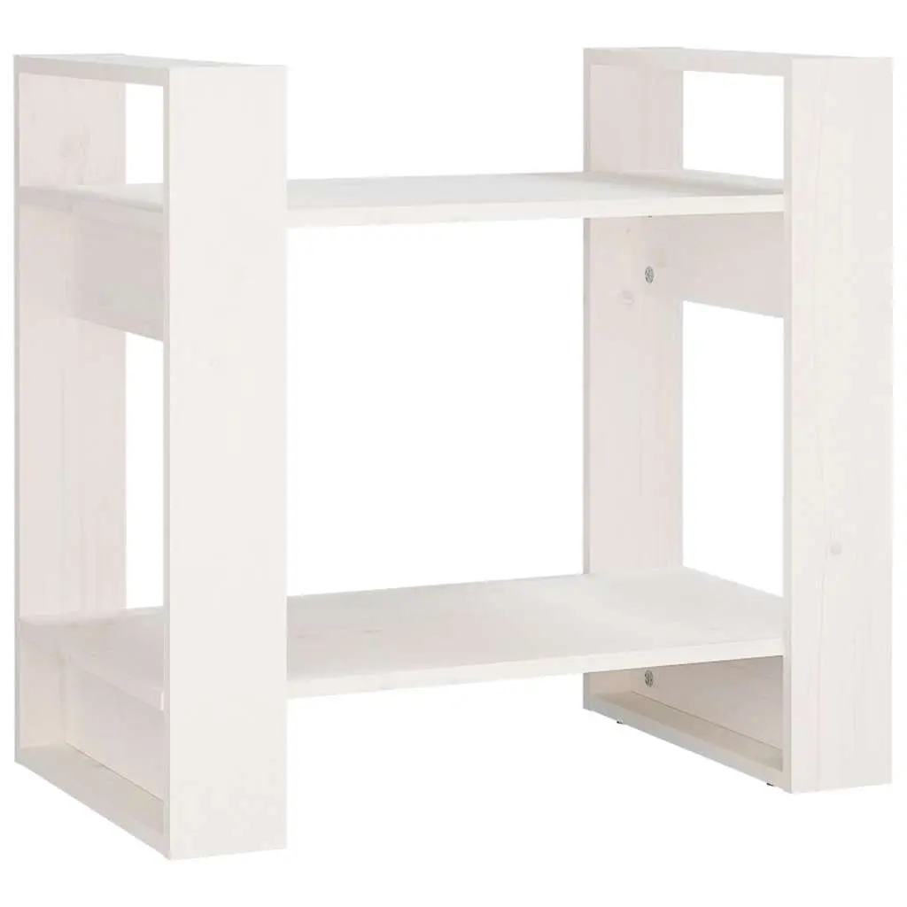 Wooden Book Cabinet Room Divider White 60 x 35 x 57 cm