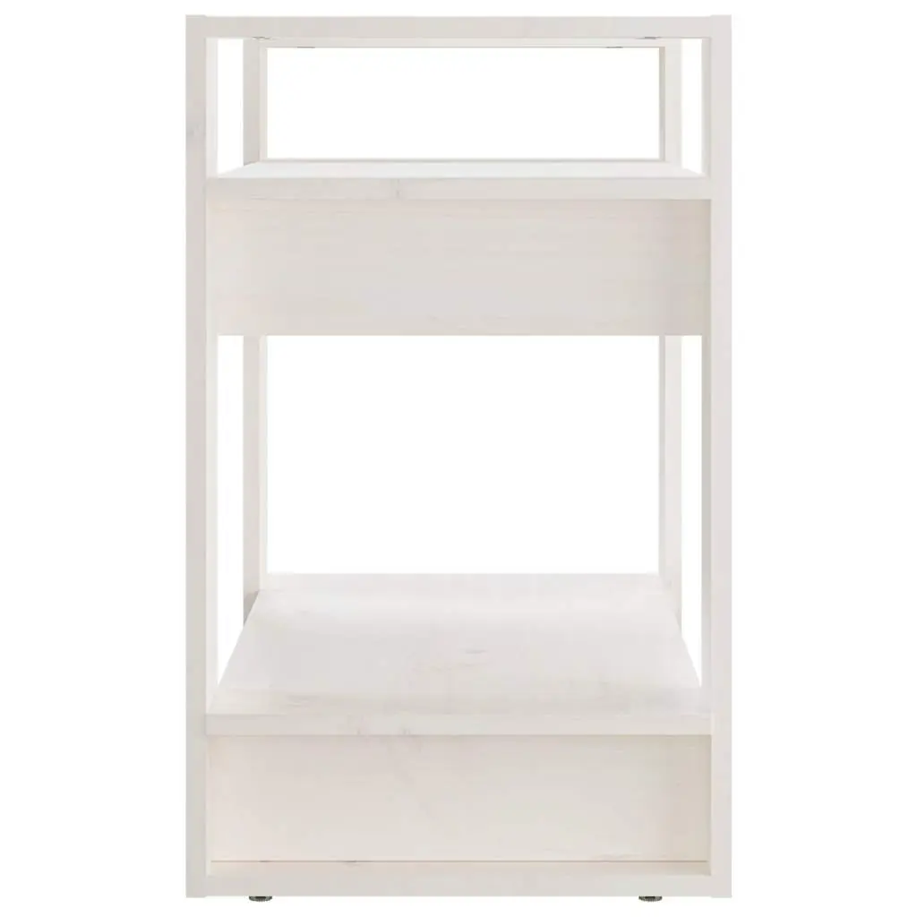 Wooden Book Cabinet Room Divider White 60 x 35 x 57 cm