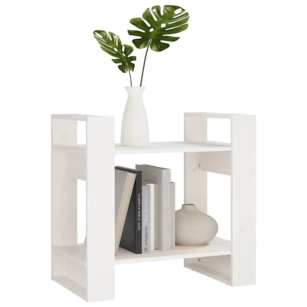 Wooden Book Cabinet Room Divider White 60 x 35 x 57 cm