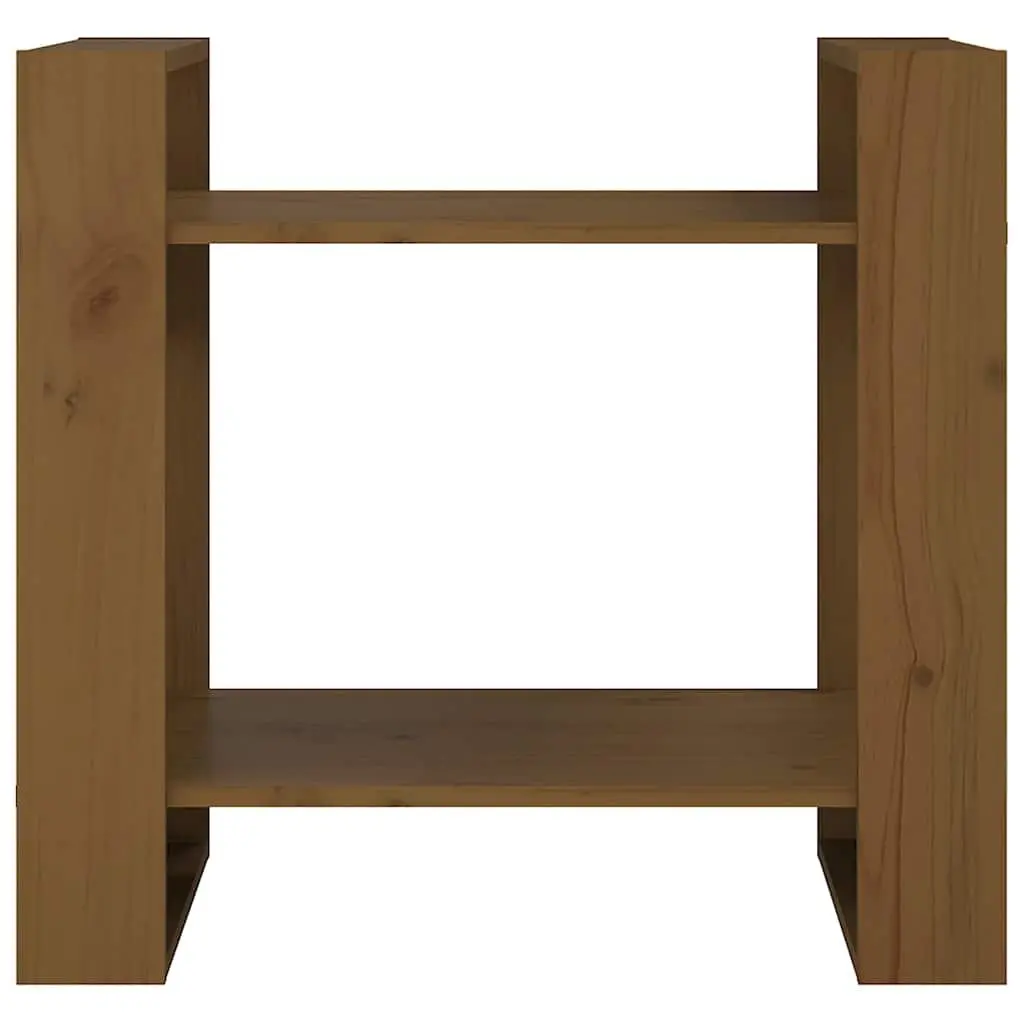 Solid Wood Book Cabinet Room Divider Bookshelf Organizer 60cm Brown