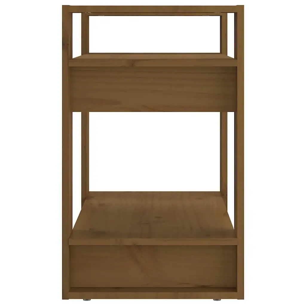 Solid Wood Book Cabinet Room Divider Bookshelf Organizer 60cm Brown