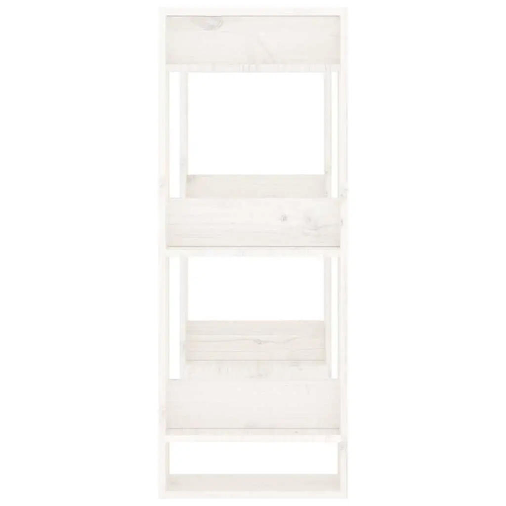 Book Cabinet Room Divider White Solid Pine Wood 60W x 35D x 91H cm