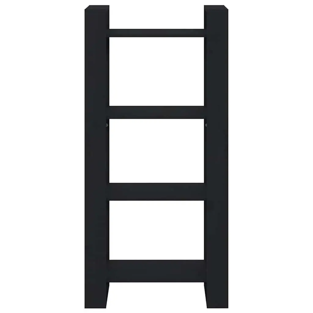 Solid Wood Book Cabinet Room Divider Black 60x35x125cm