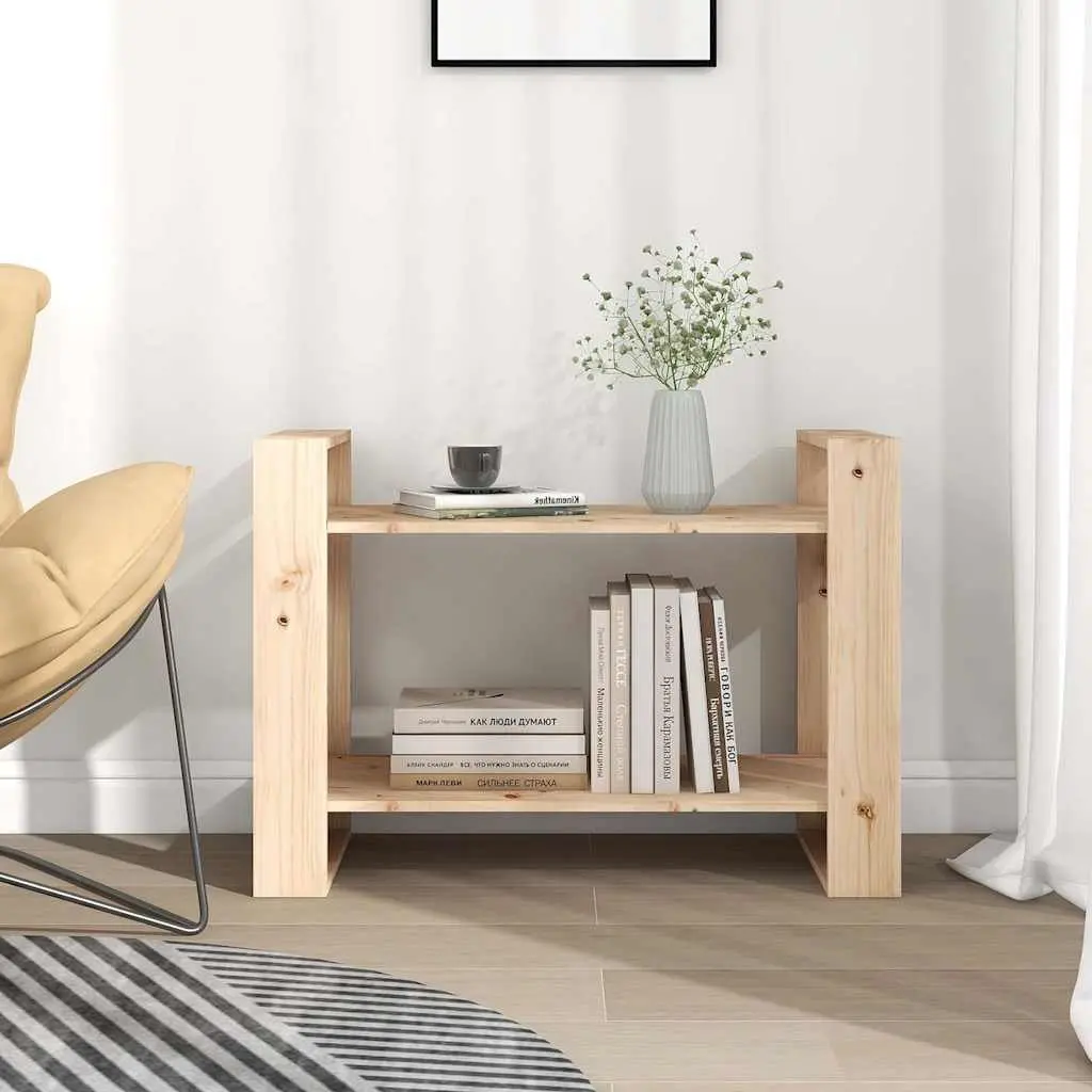 Room Divider Book Cabinet, 80x35x56.5cm Solid Pine