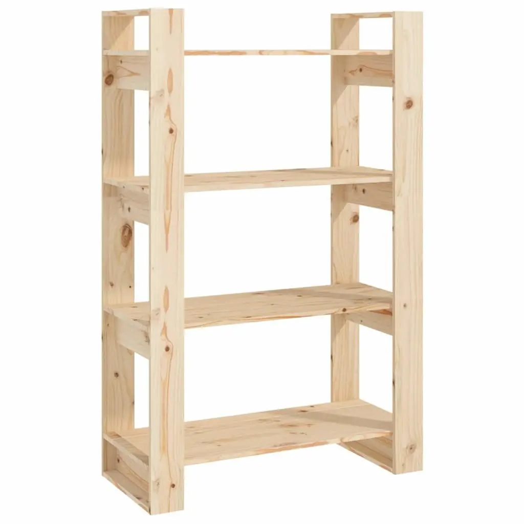 Book Cabinet Room Divider 80x35x125cm Solid Pine Wood Shelving Storage Organiser
