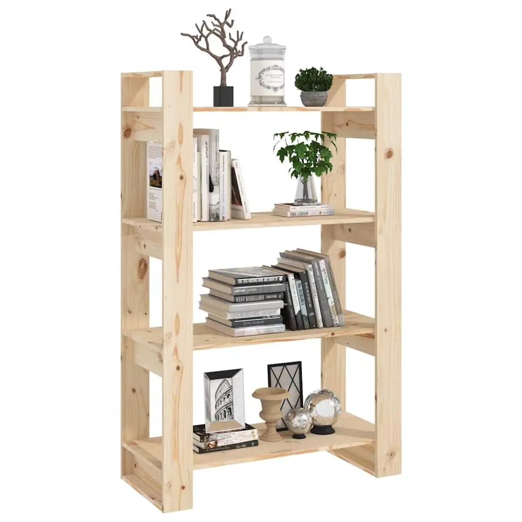 Book Cabinet Room Divider 80x35x125cm Solid Pine Wood Shelving Storage Organiser