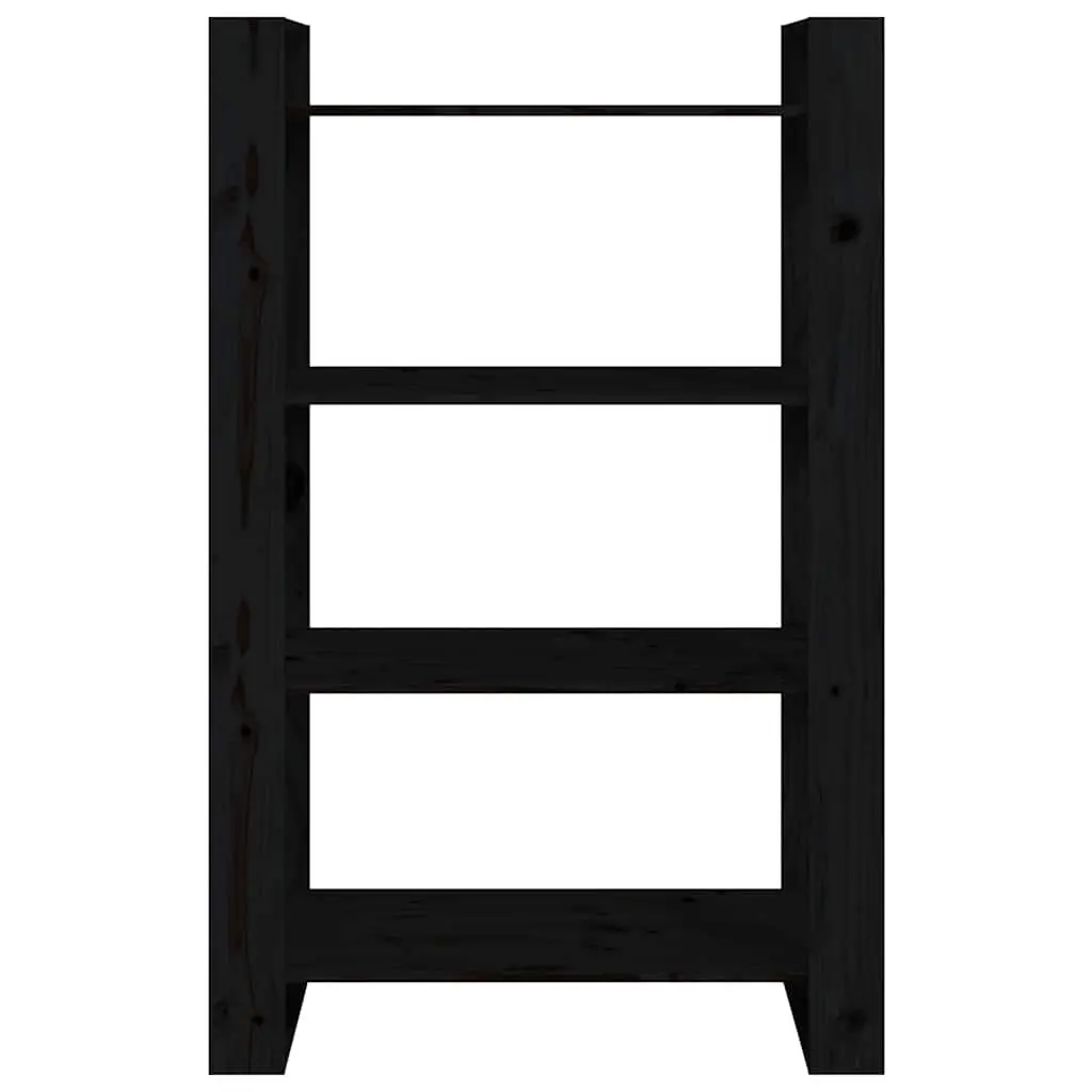 Black Solid Pine Book Cabinet and Room Divider