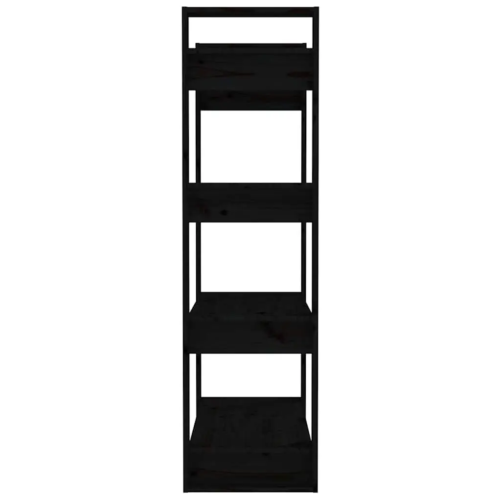 Black Solid Pine Book Cabinet and Room Divider