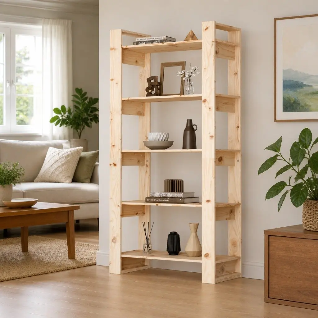 Solid Wood Book Cabinet Room Divider Bookshelf 80cm Brown