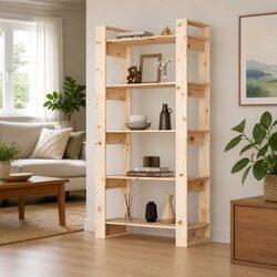 Solid Wood Book Cabinet Room Divider Bookshelf Storage Organizer Brown