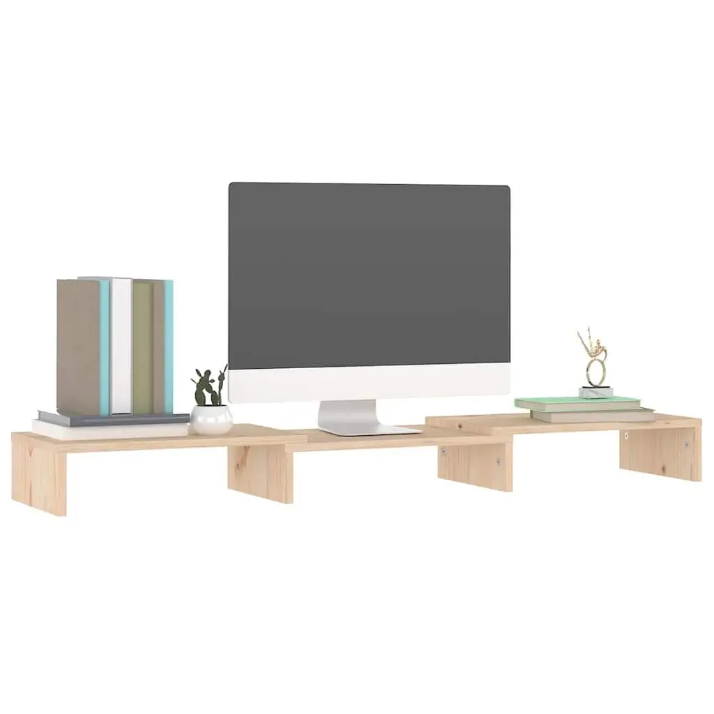 Monitor Stand Solid Wood Pine Riser Adjustable Shelves 80cm