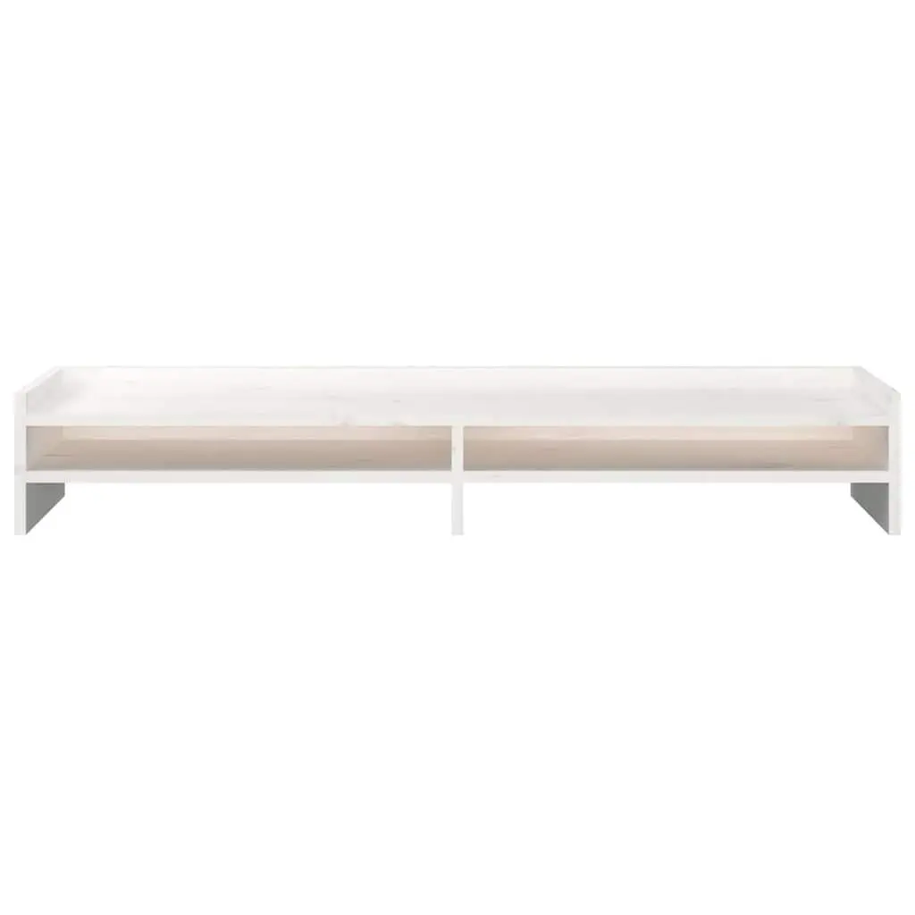 Monitor Stand White 100x24x16cm Solid Wood Pine Computer Riser Desktop Keyboard