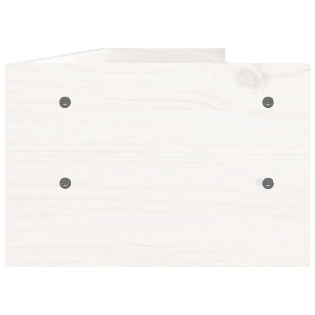 Monitor Stand White 100x24x16cm Solid Wood Pine Computer Riser Desktop Keyboard