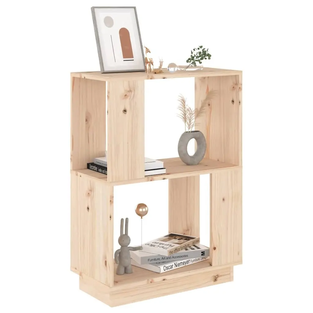 Brown Pine Book Cabinet and Room Divider