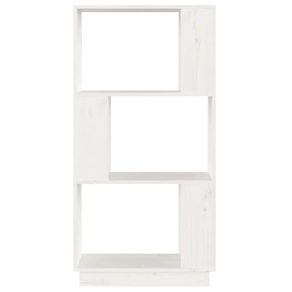 Book Cabinet Room Divider White Solid Pine Wood 51 x 25 x 101 cm