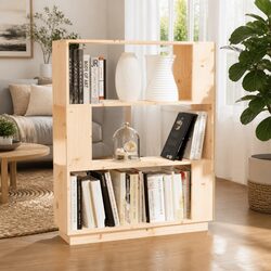 Create Space with a Solid Pine Wood Book Cabinet
