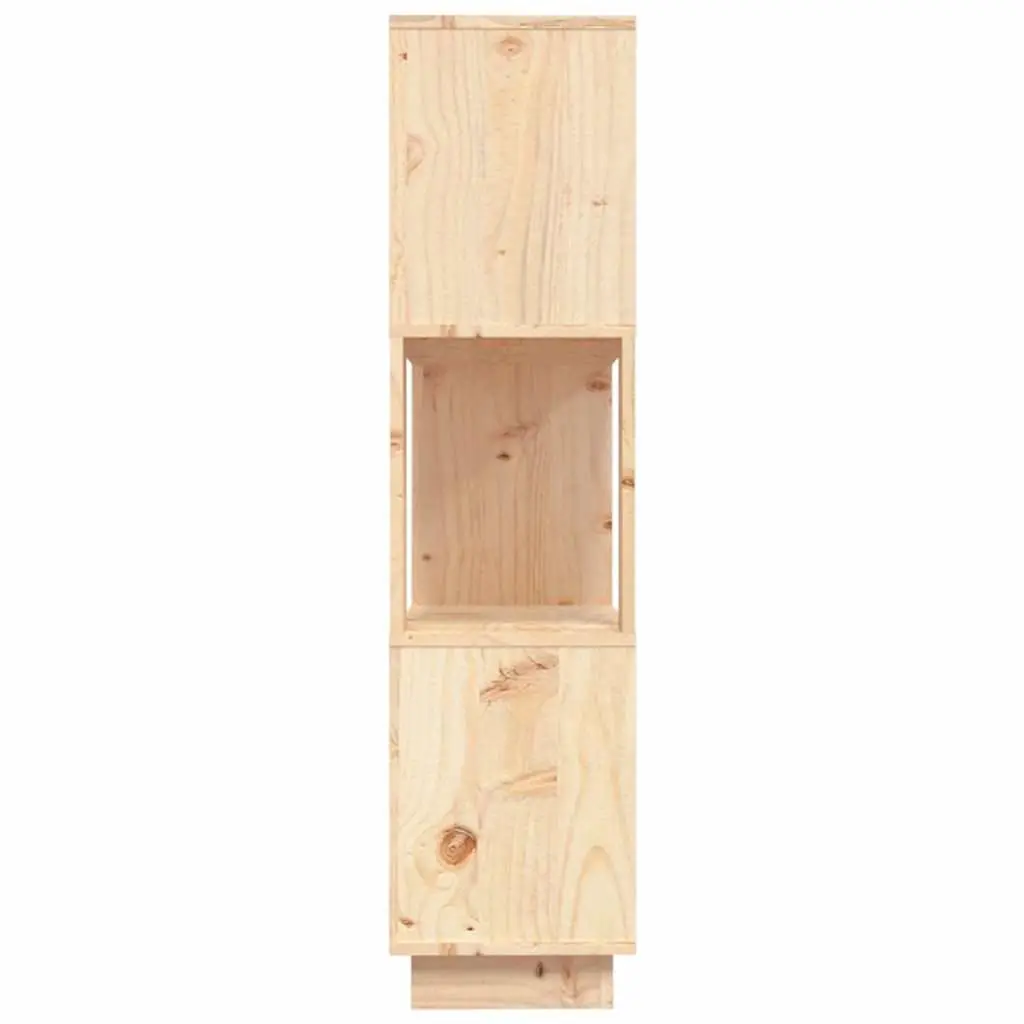 Pine Wood Book Cabinet Room Divider 101cm Height 80cm Width 25cm Depth Brown Storage
