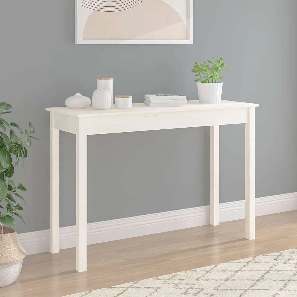 Console Table White 110x40x75 cm Wooden Side End Accent Display Furniture