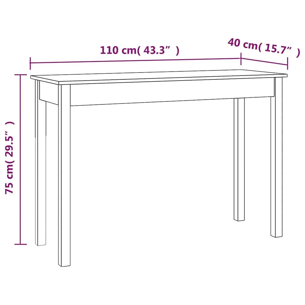 Console Table White 110x40x75 cm Wooden Side End Accent Display Furniture