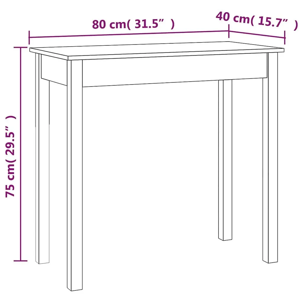 Console Table Wooden 80x40x75cm Rustic Accent Furniture
