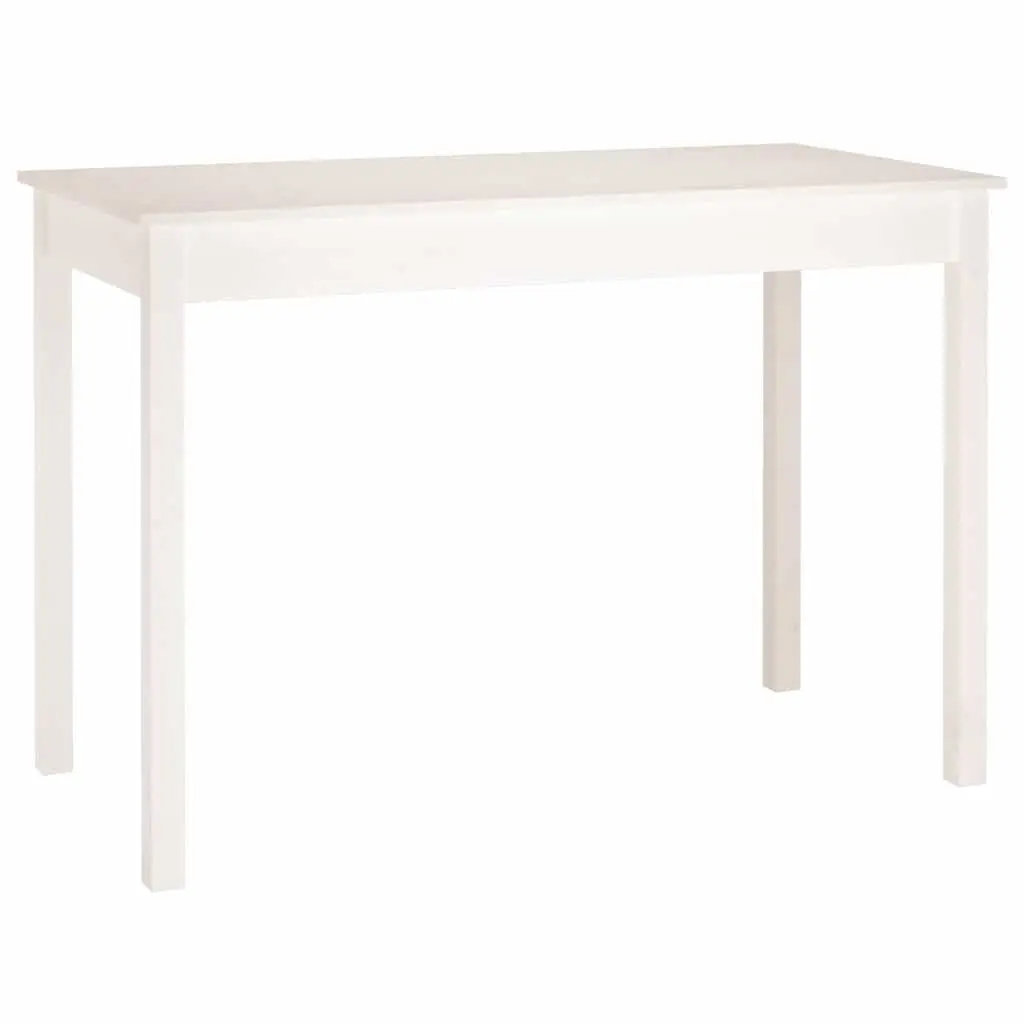 Dining Table White Solid Pine Wood 110x55x75 cm Minimalist Style