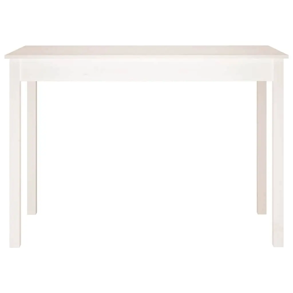 Dining Table White Solid Pine Wood 110x55x75 cm Minimalist Style