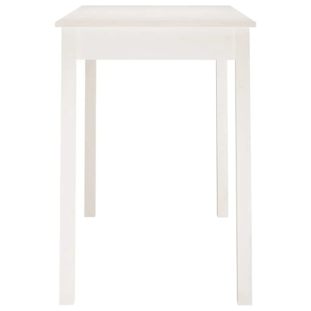 Dining Table White Solid Pine Wood 110x55x75 cm Minimalist Style