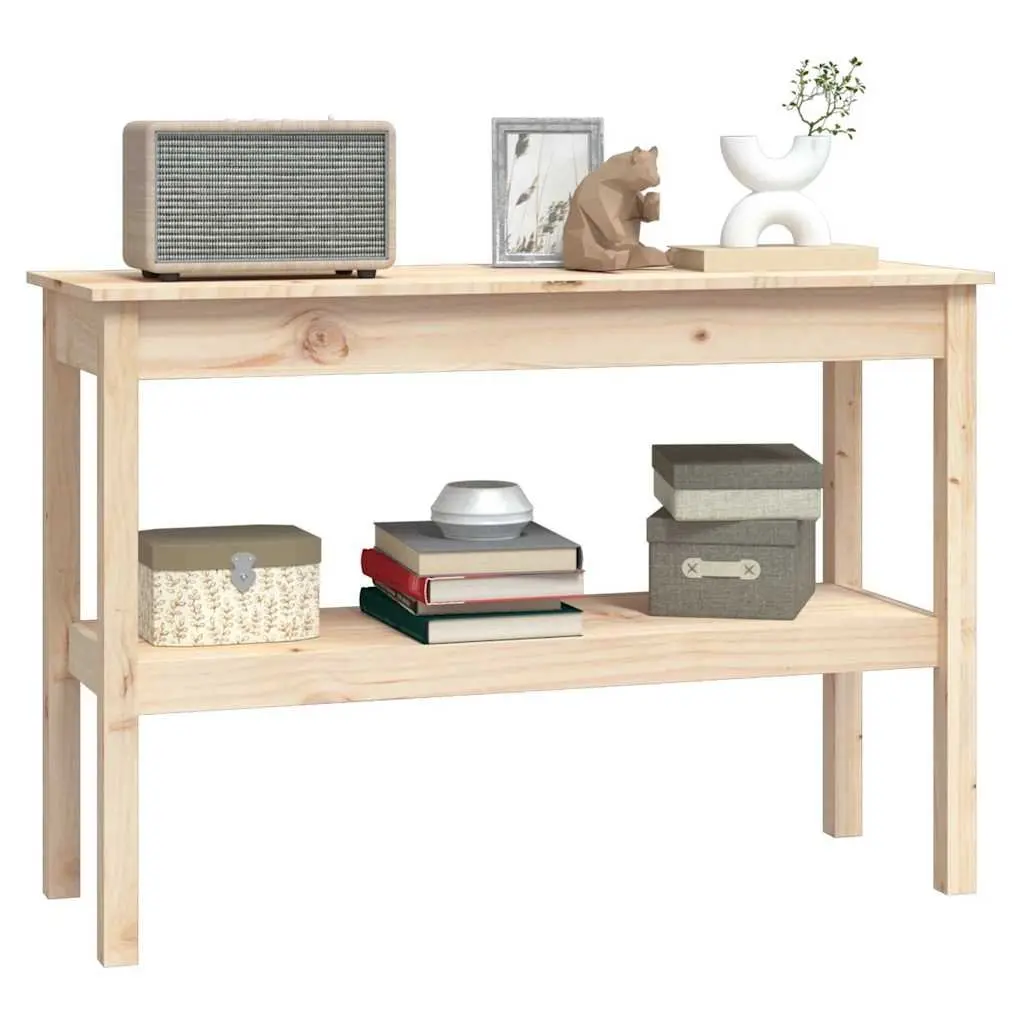Console Table Solid Pine Wood 110x40x75 cm Hall Accent Furniture Storage Shelf